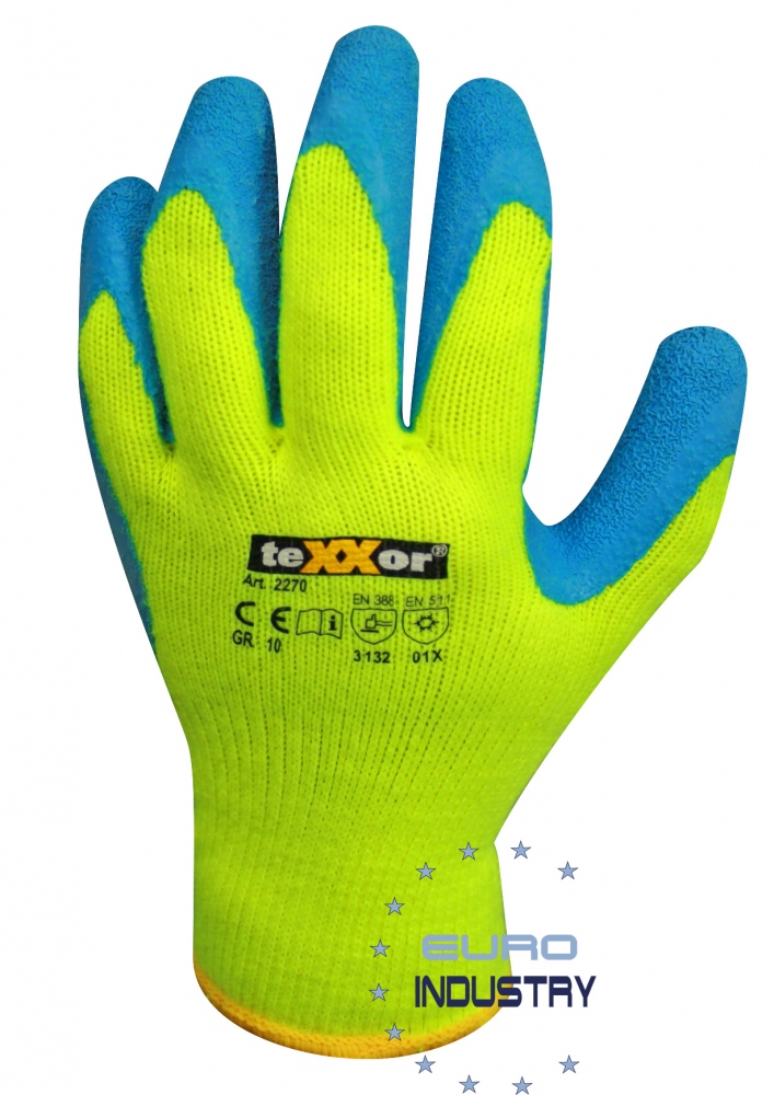 pics/Texxor/Copyright E.I.S./texxor-2270-latex-winter-gloves-yellow-8-11-backview.jpg